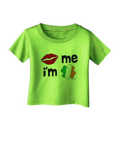 Kiss and Irish Flag Shamrock - Kiss Me I'm Irish Infant T-Shirt by TooLoud-Infant T-Shirt-TooLoud-Lime-Green-06-Months-Davson Sales