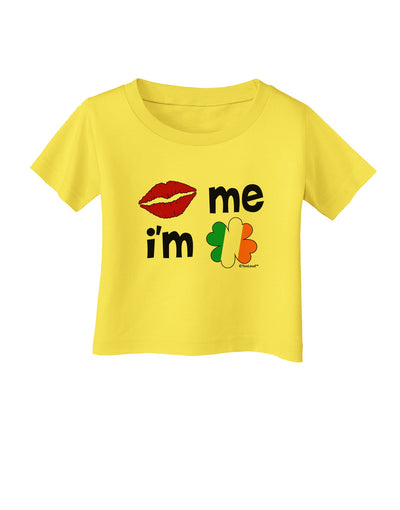 Kiss and Irish Flag Shamrock - Kiss Me I'm Irish Infant T-Shirt by TooLoud-Infant T-Shirt-TooLoud-Yellow-06-Months-Davson Sales