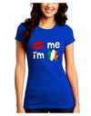 Kiss and Irish Flag Shamrock - Kiss Me I'm Irish Juniors Crew Dark T-Shirt by TooLoud-T-Shirts Juniors Tops-TooLoud-Royal-Blue-Juniors Fitted Small-Davson Sales