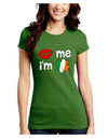 Kiss and Irish Flag Shamrock - Kiss Me I'm Irish Juniors Crew Dark T-Shirt by TooLoud-T-Shirts Juniors Tops-TooLoud-Kiwi-Green-Juniors Fitted X-Small-Davson Sales