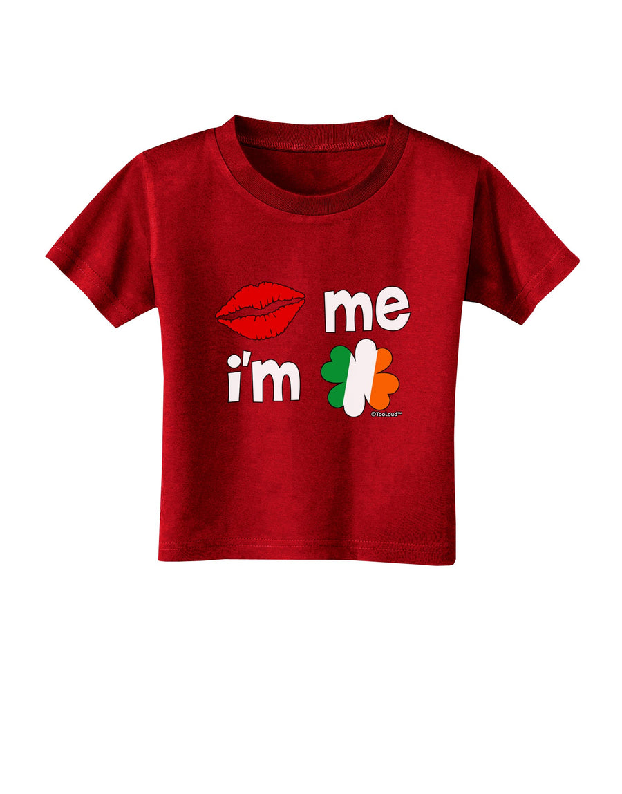 Kiss and Irish Flag Shamrock - Kiss Me I'm Irish Toddler T-Shirt Dark by TooLoud-Toddler T-Shirt-TooLoud-Black-2T-Davson Sales