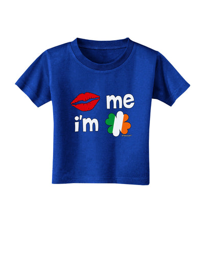 Kiss and Irish Flag Shamrock - Kiss Me I'm Irish Toddler T-Shirt Dark by TooLoud-Toddler T-Shirt-TooLoud-Royal-Blue-2T-Davson Sales