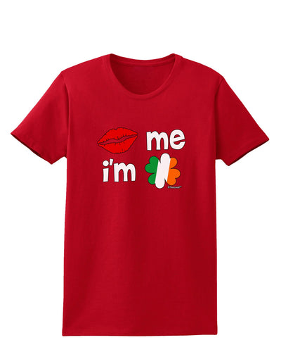 Kiss and Irish Flag Shamrock - Kiss Me I'm Irish Womens Dark T-Shirt by TooLoud-Womens T-Shirt-TooLoud-Red-X-Small-Davson Sales