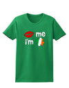 Kiss and Irish Flag Shamrock - Kiss Me I'm Irish Womens Dark T-Shirt by TooLoud-Womens T-Shirt-TooLoud-Kelly-Green-X-Small-Davson Sales