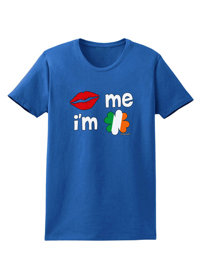 Kiss and Irish Flag Shamrock - Kiss Me I'm Irish Womens Dark T-Shirt by TooLoud-Womens T-Shirt-TooLoud-Royal-Blue-X-Small-Davson Sales