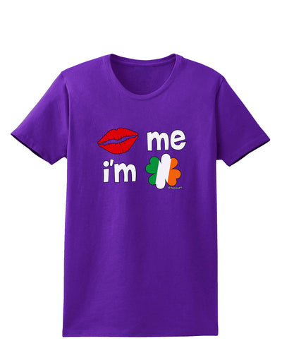 Kiss and Irish Flag Shamrock - Kiss Me I'm Irish Womens Dark T-Shirt by TooLoud-Womens T-Shirt-TooLoud-Purple-X-Small-Davson Sales