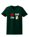 Kiss and Irish Flag Shamrock - Kiss Me I'm Irish Womens Dark T-Shirt by TooLoud-Womens T-Shirt-TooLoud-Forest-Green-Small-Davson Sales