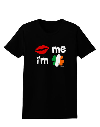 Kiss and Irish Flag Shamrock - Kiss Me I'm Irish Womens Dark T-Shirt by TooLoud-Womens T-Shirt-TooLoud-Black-X-Small-Davson Sales