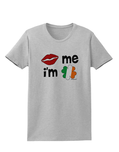 Kiss and Irish Flag Shamrock - Kiss Me I'm Irish Womens T-Shirt by TooLoud-Womens T-Shirt-TooLoud-AshGray-X-Small-Davson Sales