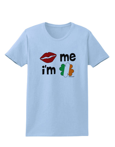 Kiss and Irish Flag Shamrock - Kiss Me I'm Irish Womens T-Shirt by TooLoud-Womens T-Shirt-TooLoud-Light-Blue-X-Small-Davson Sales