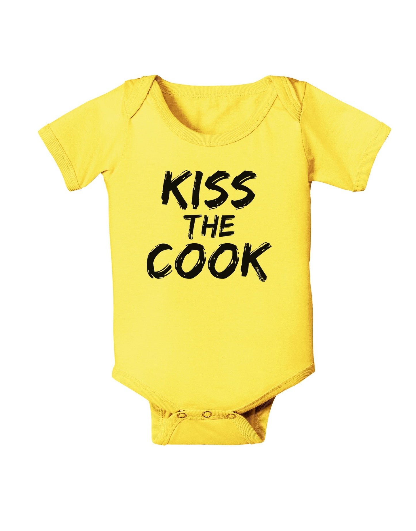 Kiss the Cook Grill Master 2 - Text Baby Romper Bodysuit-Baby Romper-TooLoud-Yellow-06-Months-Davson Sales