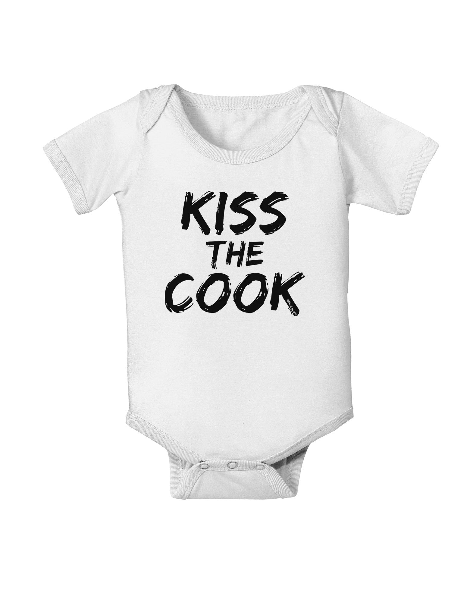 Kiss the Cook Grill Master 2 - Text Baby Romper Bodysuit-Baby Romper-TooLoud-White-06-Months-Davson Sales