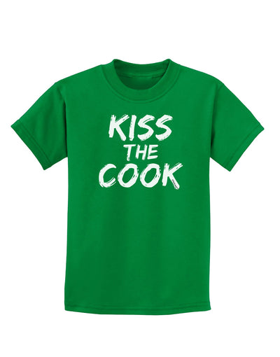 Kiss the Cook Grill Master 2 - Text Childrens Dark T-Shirt-Childrens T-Shirt-TooLoud-Kelly-Green-X-Small-Davson Sales