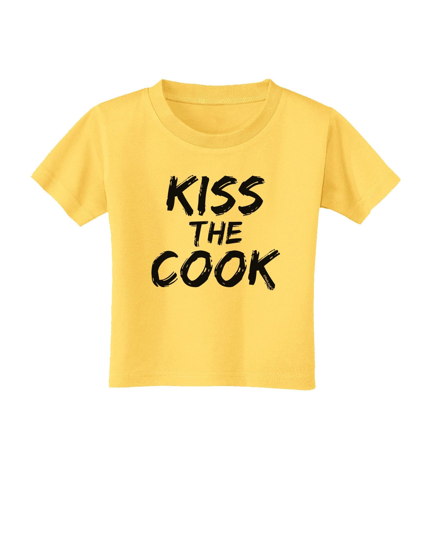 Kiss the Cook Grill Master 2 - Text Toddler T-Shirt-Toddler T-Shirt-TooLoud-Yellow-2T-Davson Sales