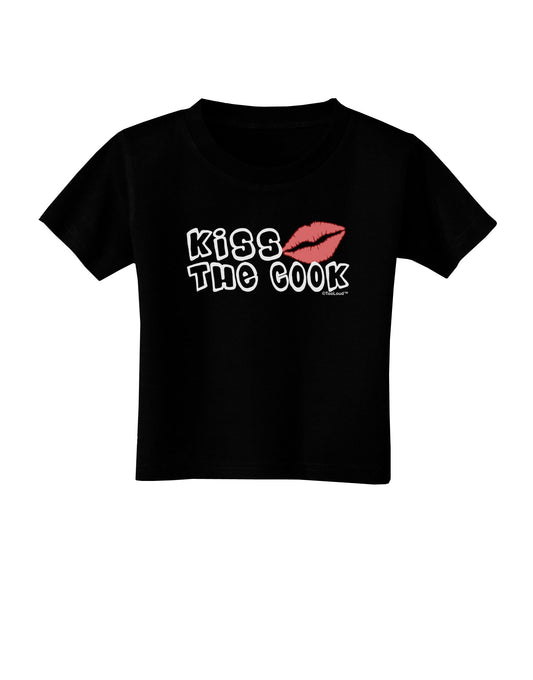 Kiss the Cook With Lips Toddler T-Shirt Dark by TooLoud-Toddler T-Shirt-TooLoud-Black-2T-Davson Sales