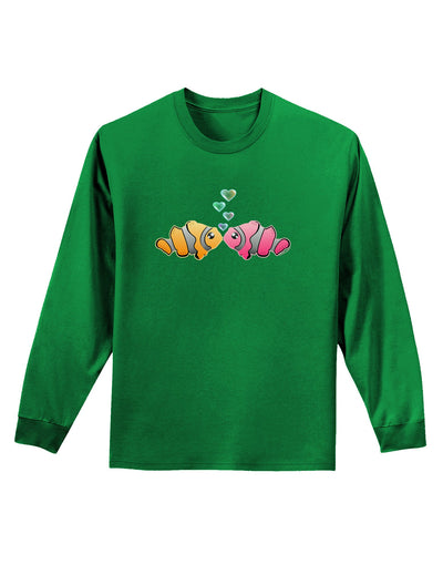 Kissy Clownfish Adult Long Sleeve Dark T-Shirt-TooLoud-Kelly-Green-Small-Davson Sales