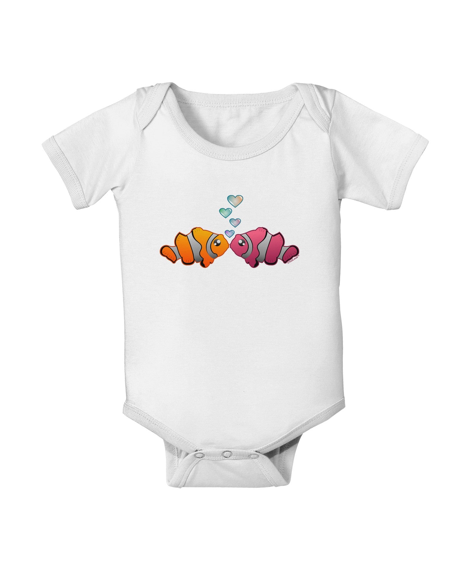 Kissy Clownfish Baby Romper Bodysuit-Baby Romper-TooLoud-White-06-Months-Davson Sales