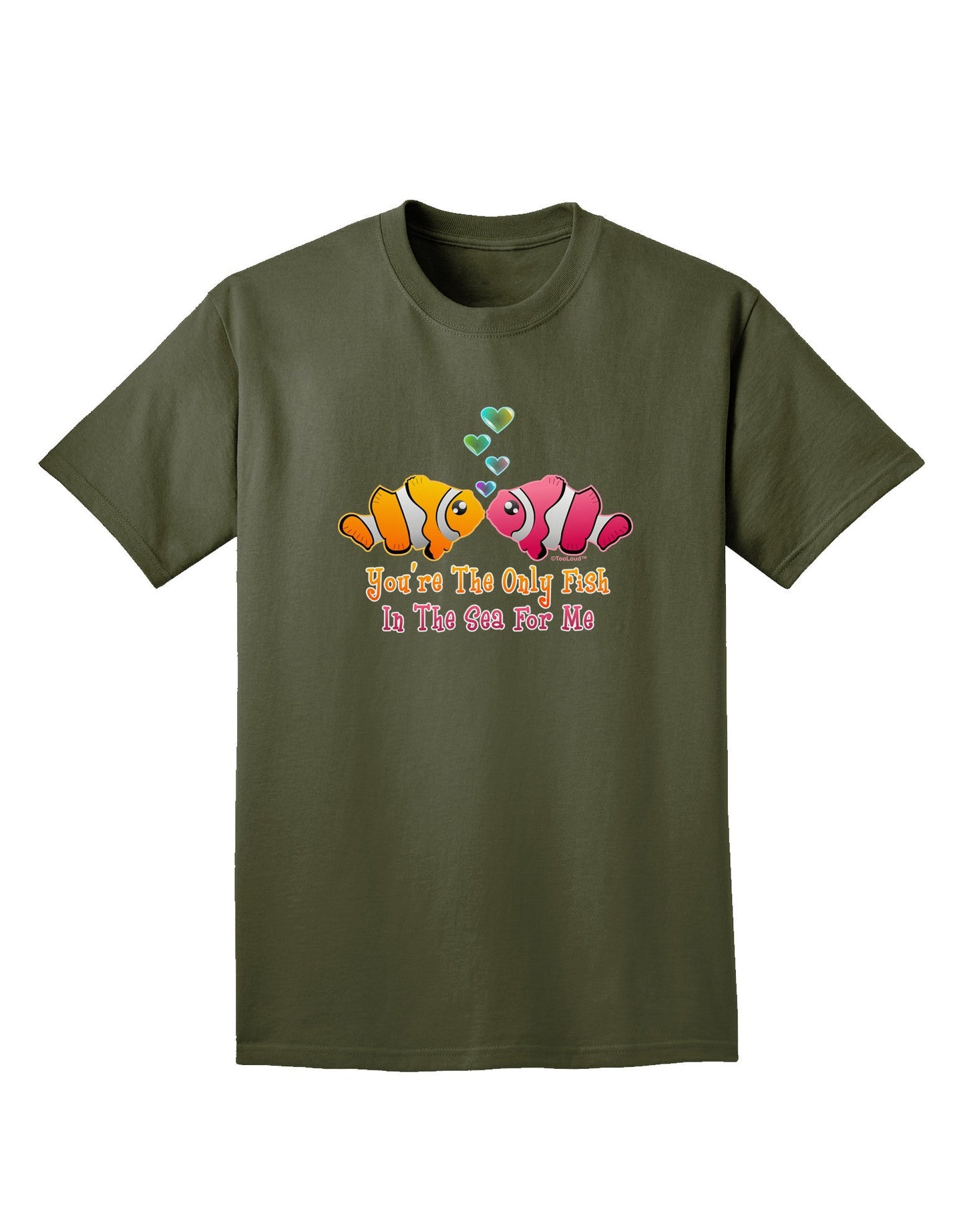 Kissy Clownfish Only Fish In The Sea Adult Dark T-Shirt-Mens T-Shirt-TooLoud-Military-Green-Small-Davson Sales
