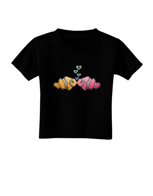 Kissy Clownfish Toddler T-Shirt Dark-Toddler T-Shirt-TooLoud-Black-2T-Davson Sales