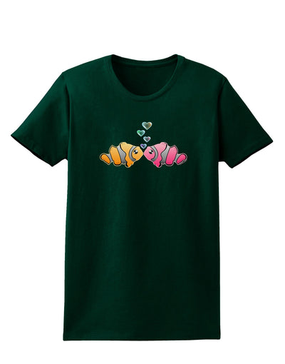 Kissy Clownfish Womens Dark T-Shirt-Womens T-Shirt-TooLoud-Forest-Green-Small-Davson Sales