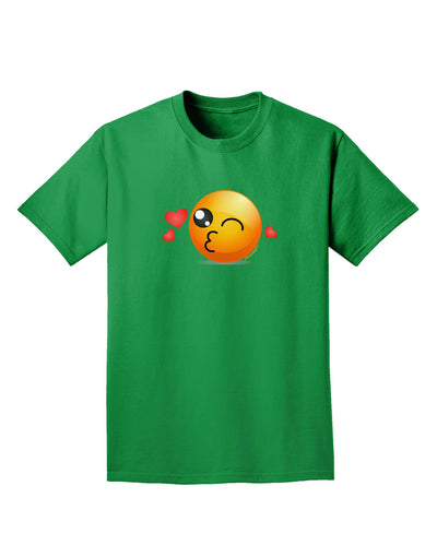 Kissy Face Emoji Adult Dark T-Shirt-Mens T-Shirt-TooLoud-Kelly-Green-Small-Davson Sales