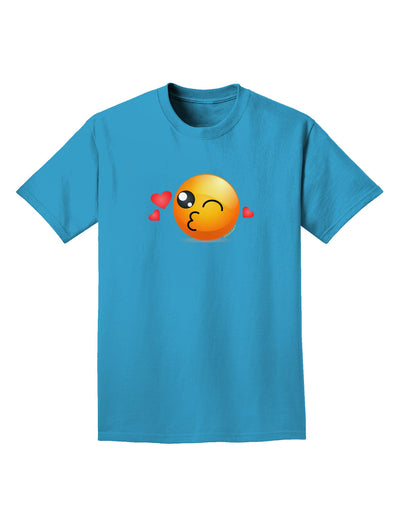 Kissy Face Emoji Adult Dark T-Shirt-Mens T-Shirt-TooLoud-Turquoise-Small-Davson Sales