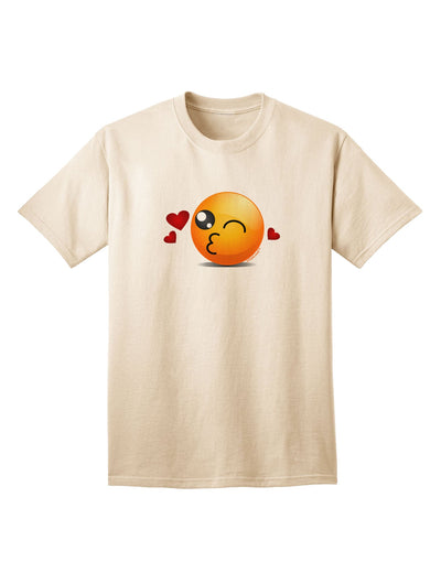 Kissy Face Emoji Adult T-Shirt-Mens T-Shirt-TooLoud-Natural-Small-Davson Sales