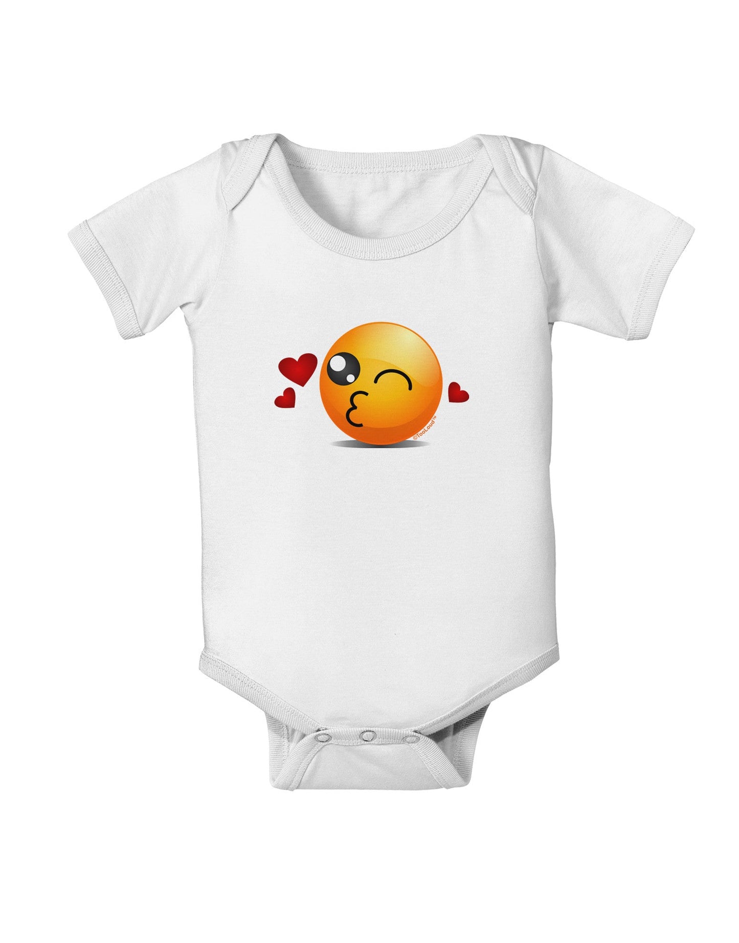Kissy Face Emoji Baby Romper Bodysuit-Baby Romper-TooLoud-White-06-Months-Davson Sales