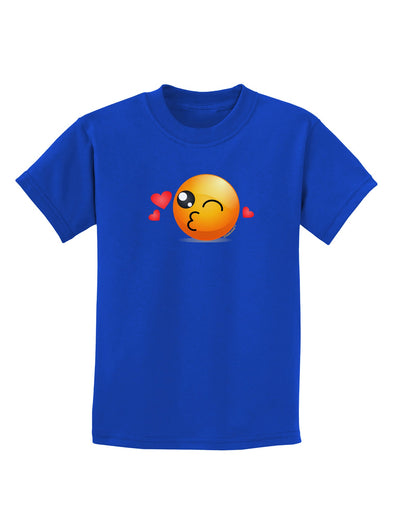 Kissy Face Emoji Childrens Dark T-Shirt-Childrens T-Shirt-TooLoud-Royal-Blue-X-Small-Davson Sales