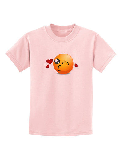 Kissy Face Emoji Childrens T-Shirt-Childrens T-Shirt-TooLoud-PalePink-X-Small-Davson Sales