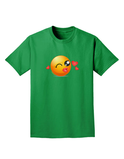 Kissy Face Emoji Girl Adult Dark T-Shirt-Mens T-Shirt-TooLoud-Kelly-Green-Small-Davson Sales