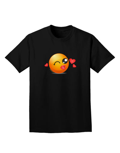 Kissy Face Emoji Girl Adult Dark T-Shirt-Mens T-Shirt-TooLoud-Black-Small-Davson Sales