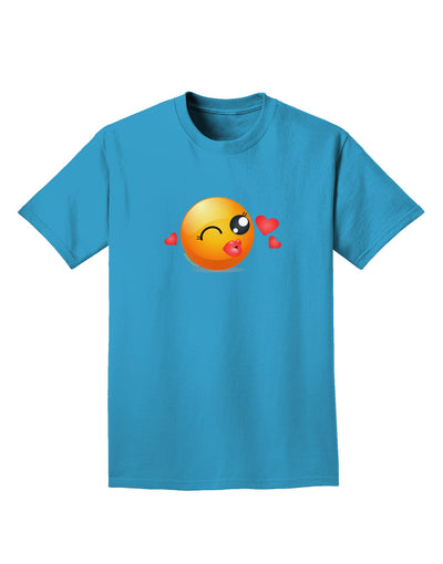 Kissy Face Emoji Girl Adult Dark T-Shirt-Mens T-Shirt-TooLoud-Turquoise-Small-Davson Sales