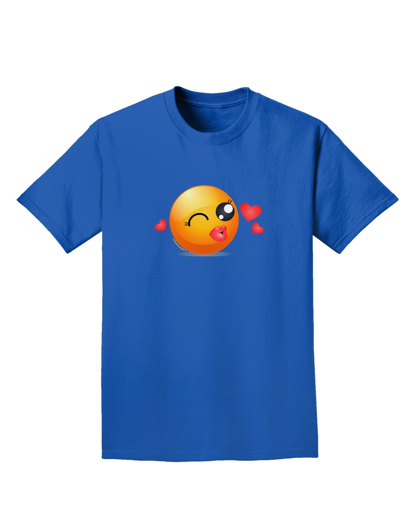 Kissy Face Emoji Girl Adult Dark T-Shirt-Mens T-Shirt-TooLoud-Royal-Blue-Small-Davson Sales