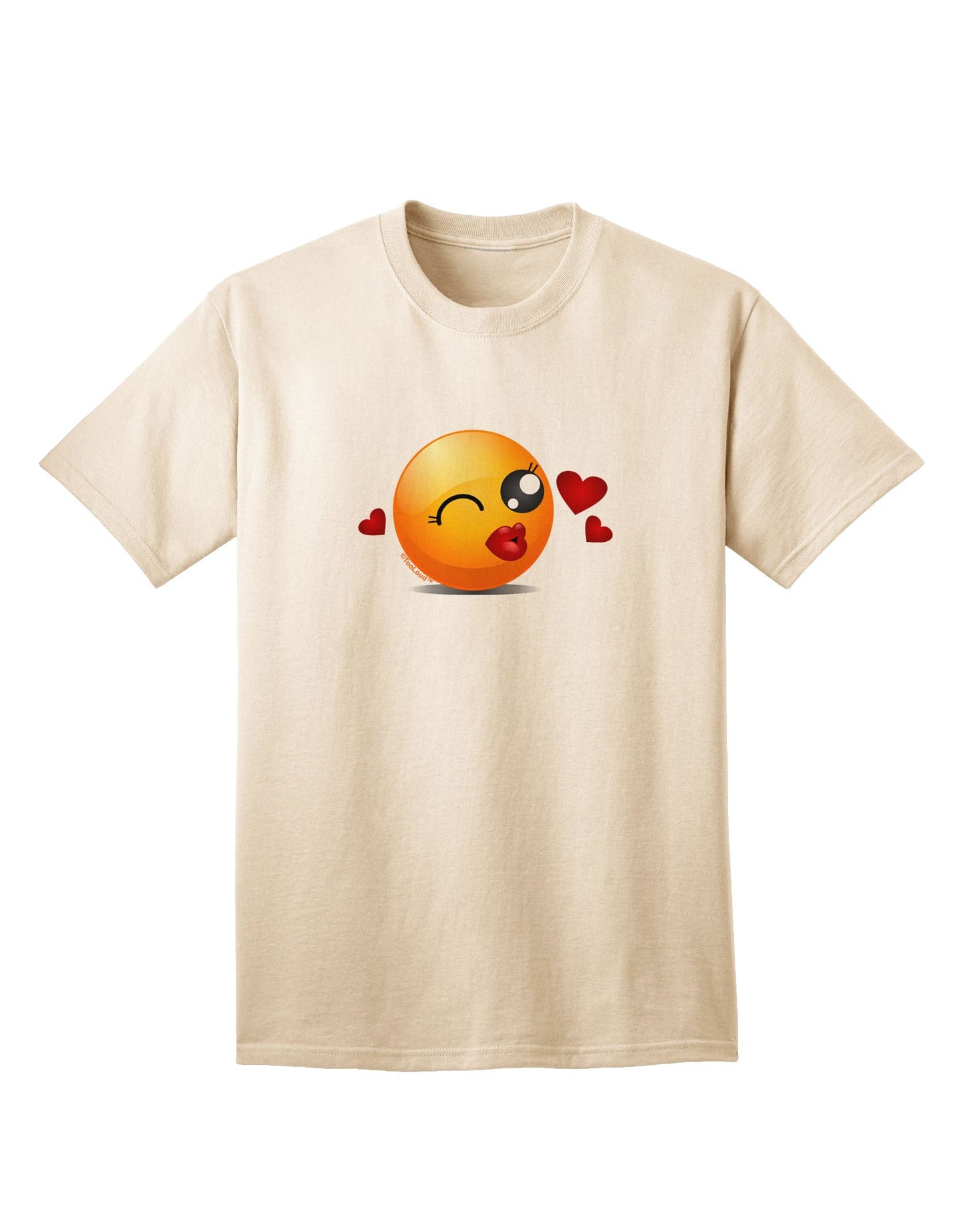 Kissy Face Emoji Girl Adult T-Shirt-Mens T-Shirt-TooLoud-Natural-Small-Davson Sales