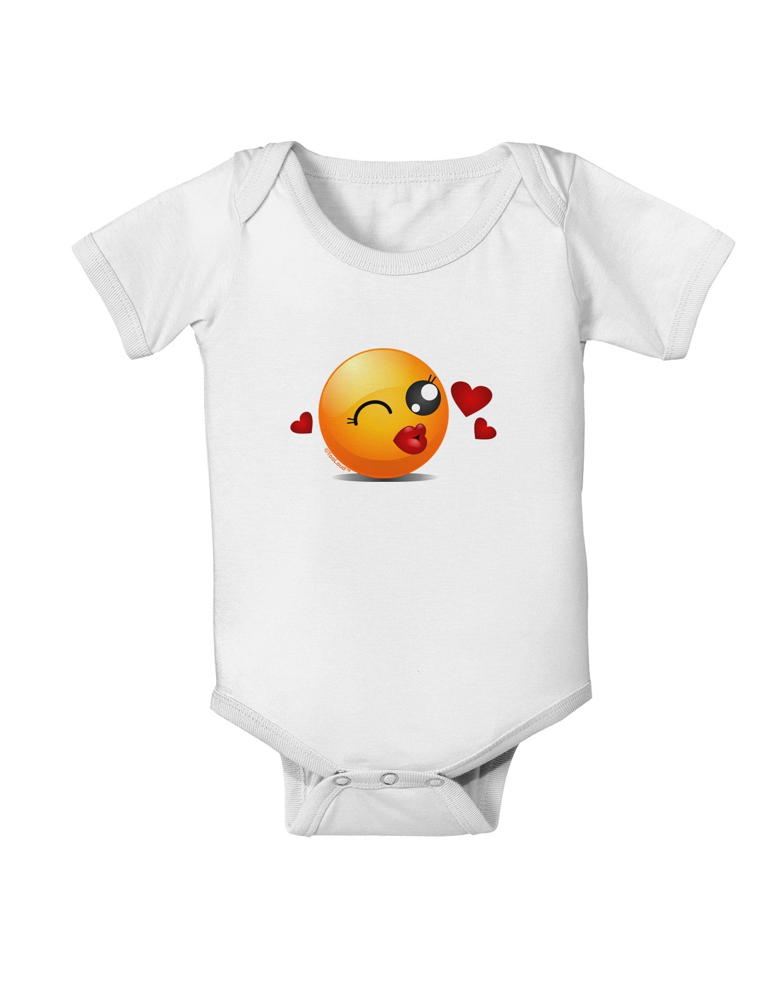 Kissy Face Emoji Girl Baby Romper Bodysuit-Baby Romper-TooLoud-White-06-Months-Davson Sales