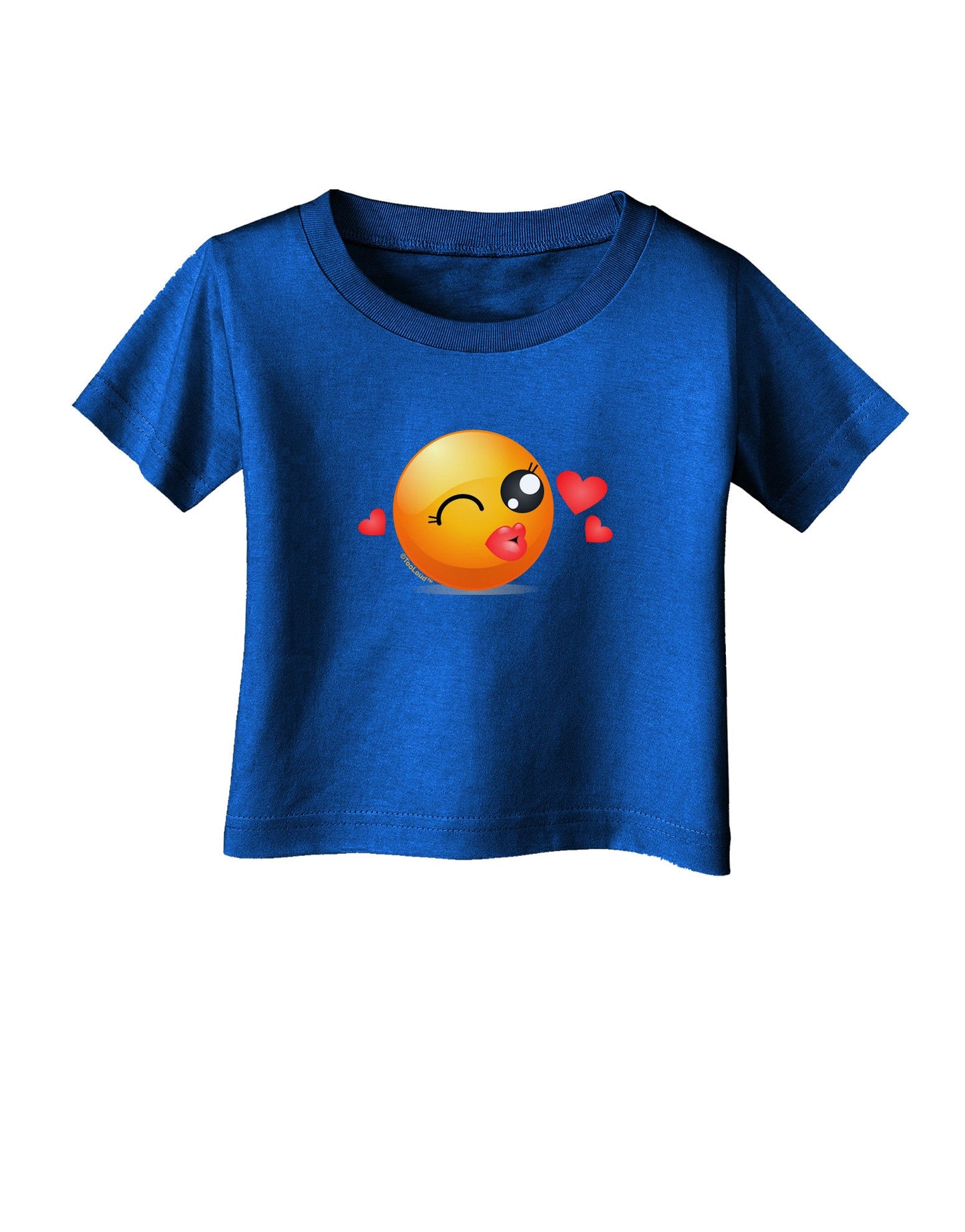 Kissy Face Emoji Girl Infant T-Shirt Dark-Infant T-Shirt-TooLoud-Royal-Blue-06-Months-Davson Sales
