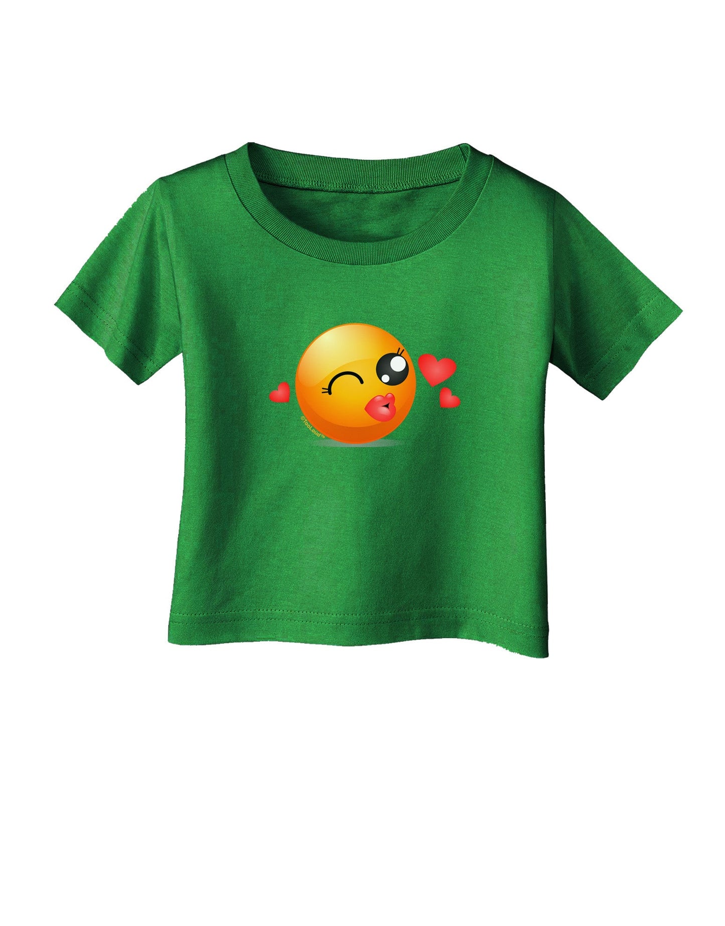 Kissy Face Emoji Girl Infant T-Shirt Dark-Infant T-Shirt-TooLoud-Clover-Green-06-Months-Davson Sales