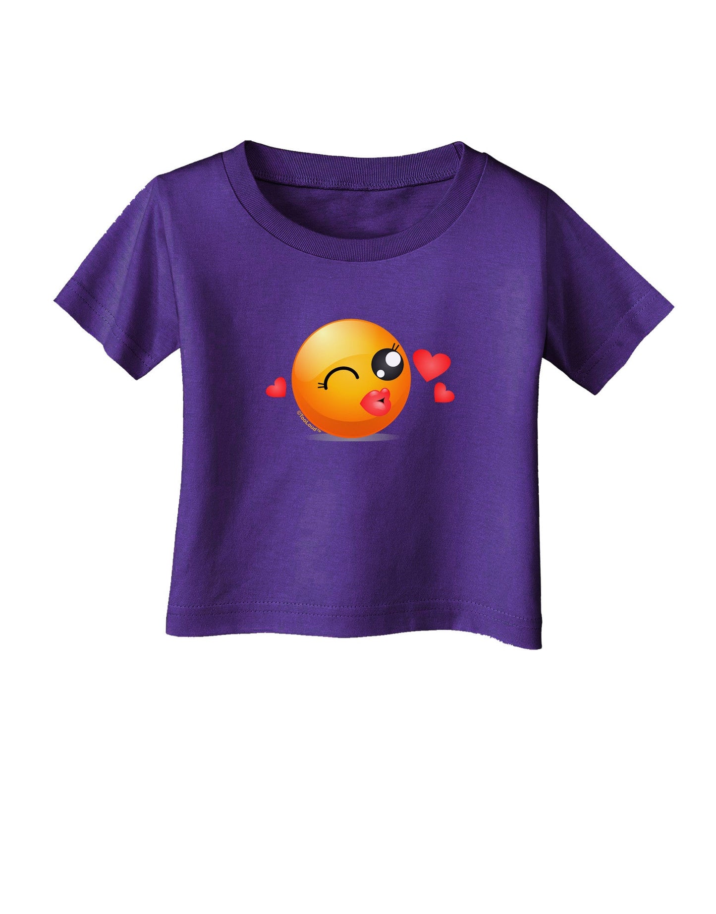 Kissy Face Emoji Girl Infant T-Shirt Dark-Infant T-Shirt-TooLoud-Purple-06-Months-Davson Sales