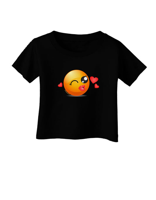 Kissy Face Emoji Girl Infant T-Shirt Dark-Infant T-Shirt-TooLoud-Black-06-Months-Davson Sales