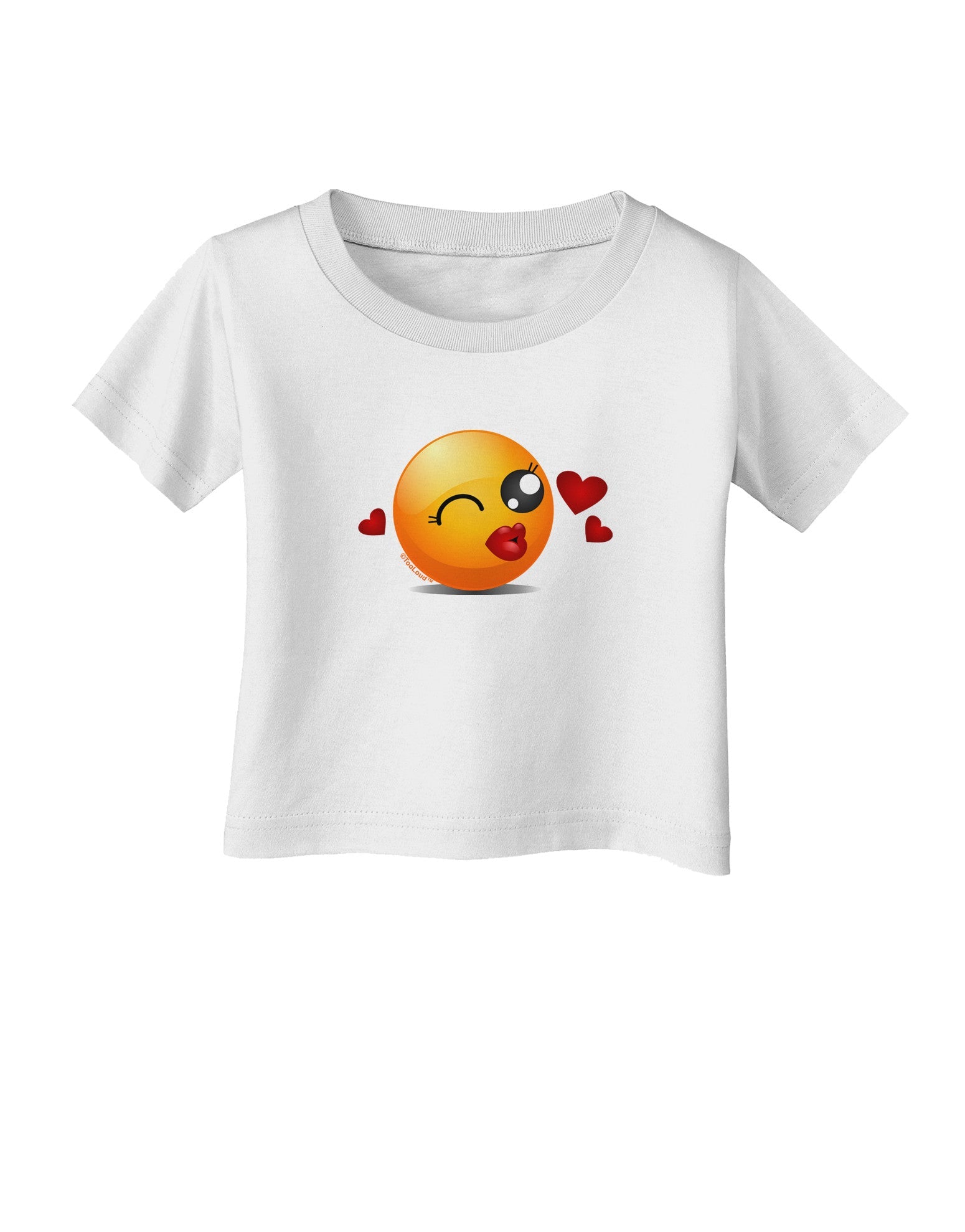 Kissy Face Emoji Girl Infant T-Shirt-Infant T-Shirt-TooLoud-White-06-Months-Davson Sales