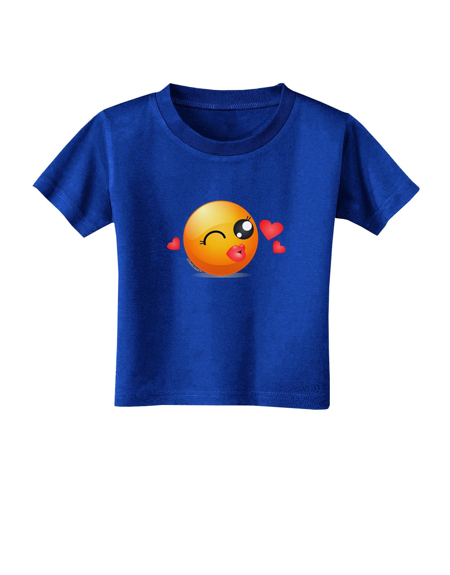 Kissy Face Emoji Girl Toddler T-Shirt Dark-Toddler T-Shirt-TooLoud-Royal-Blue-2T-Davson Sales