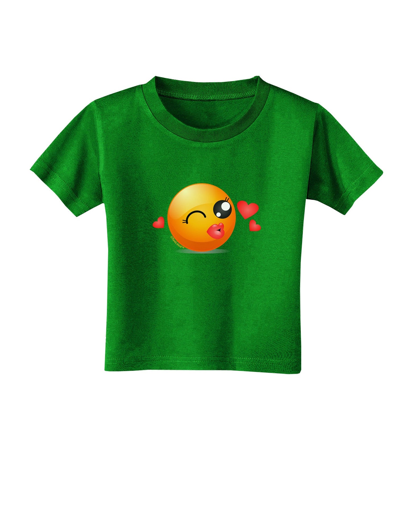 Kissy Face Emoji Girl Toddler T-Shirt Dark-Toddler T-Shirt-TooLoud-Clover-Green-2T-Davson Sales