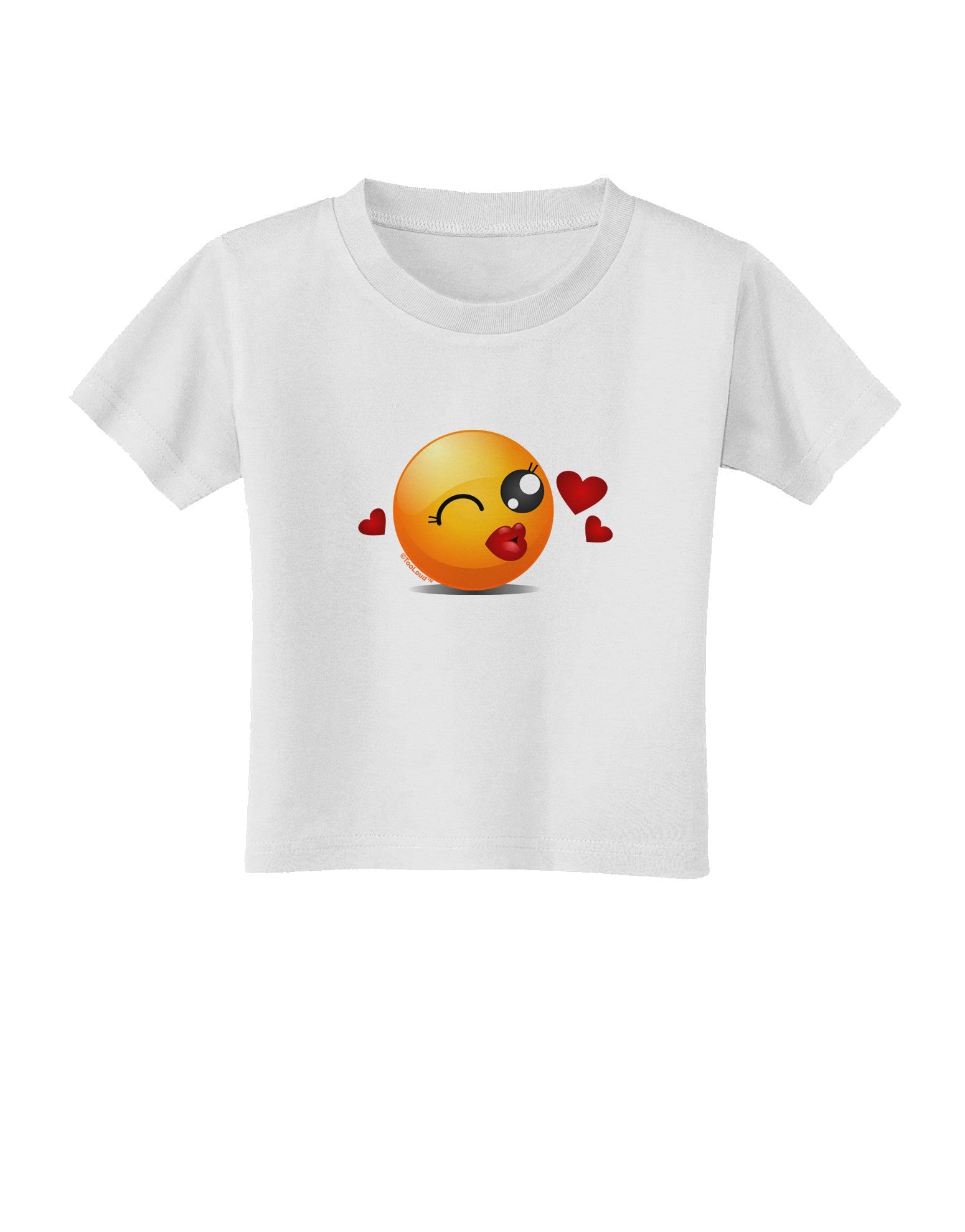 Kissy Face Emoji Girl Toddler T-Shirt-Toddler T-Shirt-TooLoud-White-2T-Davson Sales
