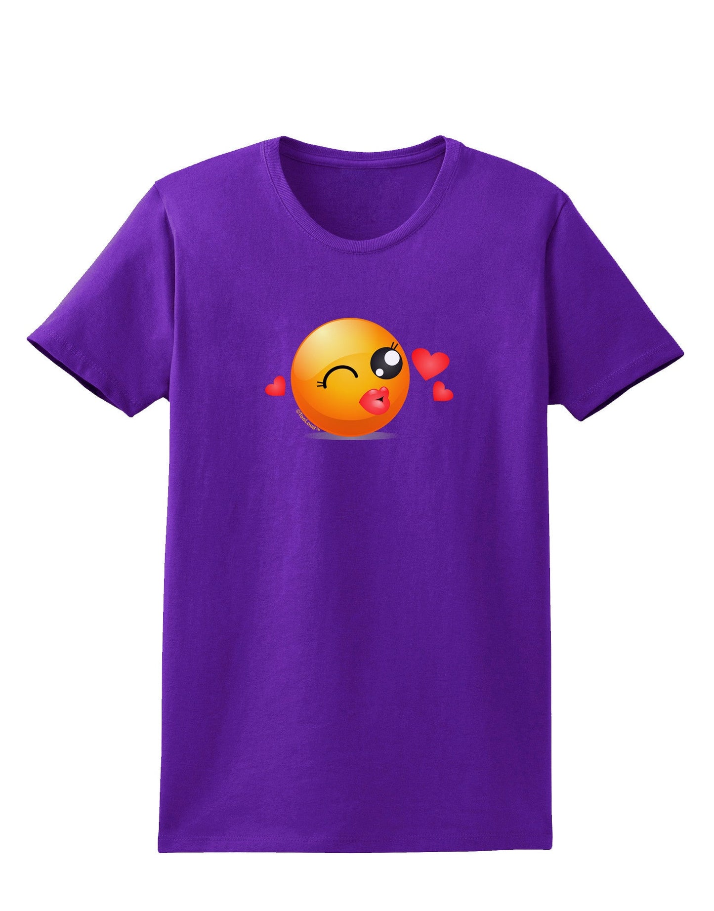 Kissy Face Emoji Girl Womens Dark T-Shirt-Womens T-Shirt-TooLoud-Purple-X-Small-Davson Sales