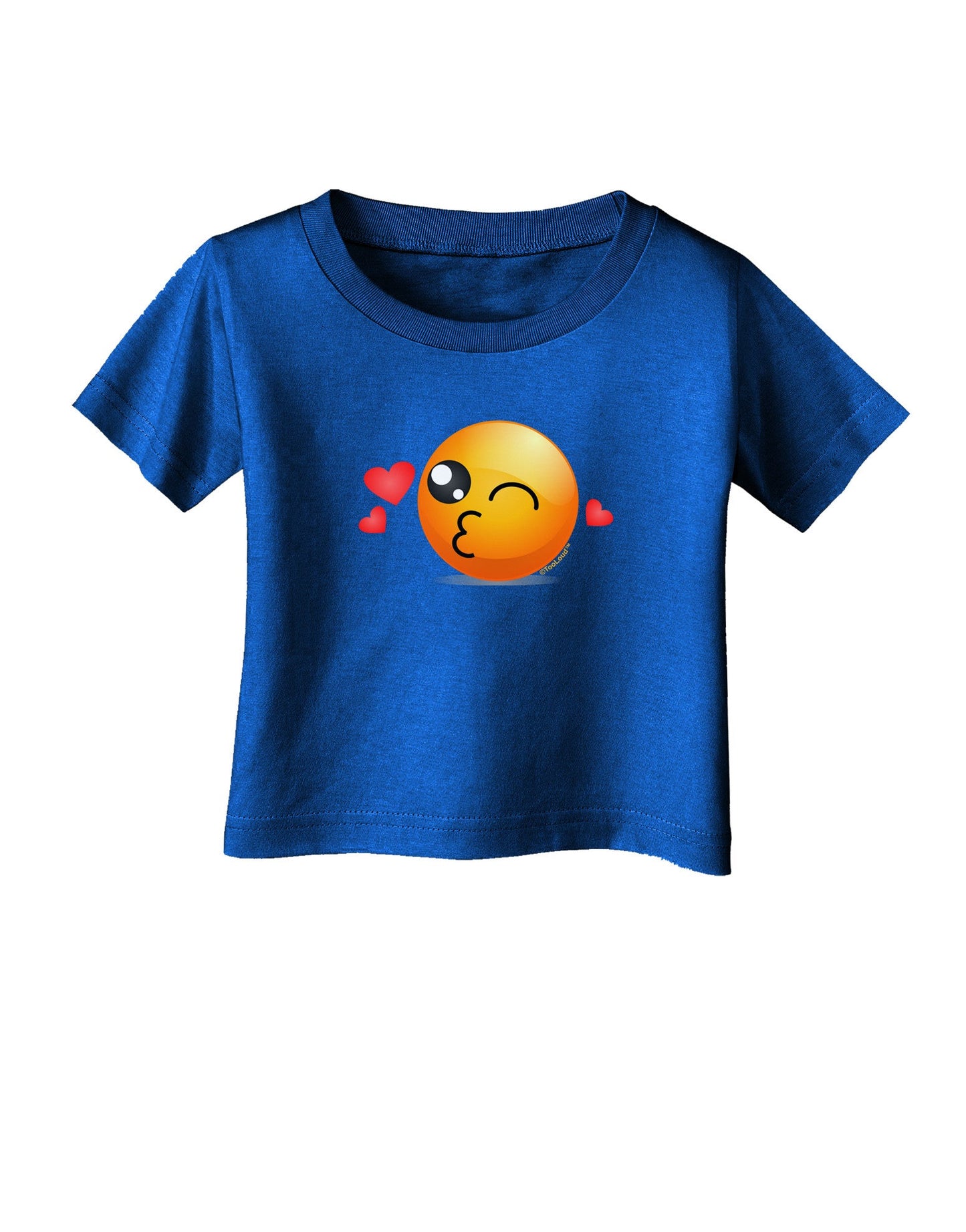 Kissy Face Emoji Infant T-Shirt Dark-Infant T-Shirt-TooLoud-Royal-Blue-06-Months-Davson Sales