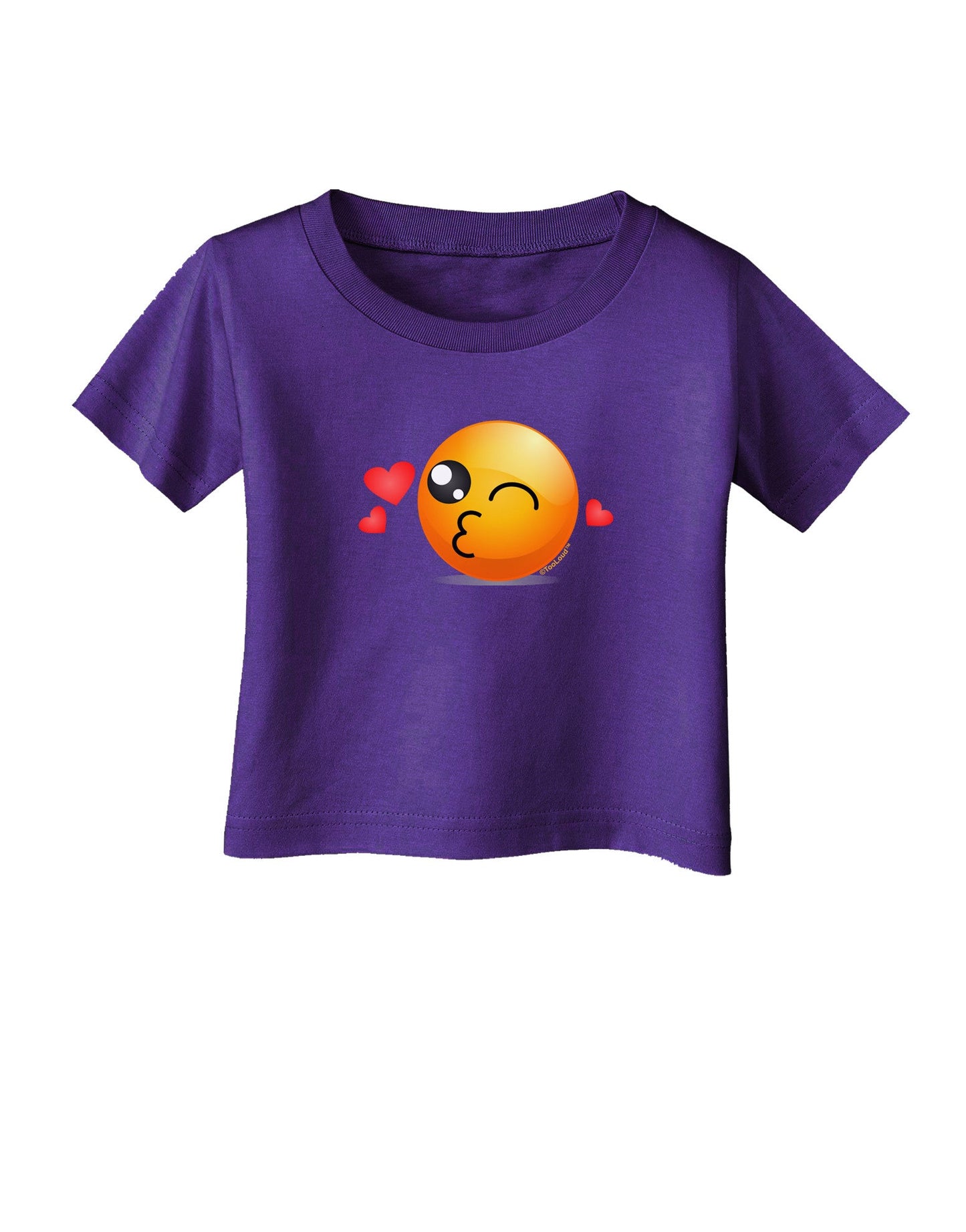 Kissy Face Emoji Infant T-Shirt Dark-Infant T-Shirt-TooLoud-Purple-06-Months-Davson Sales