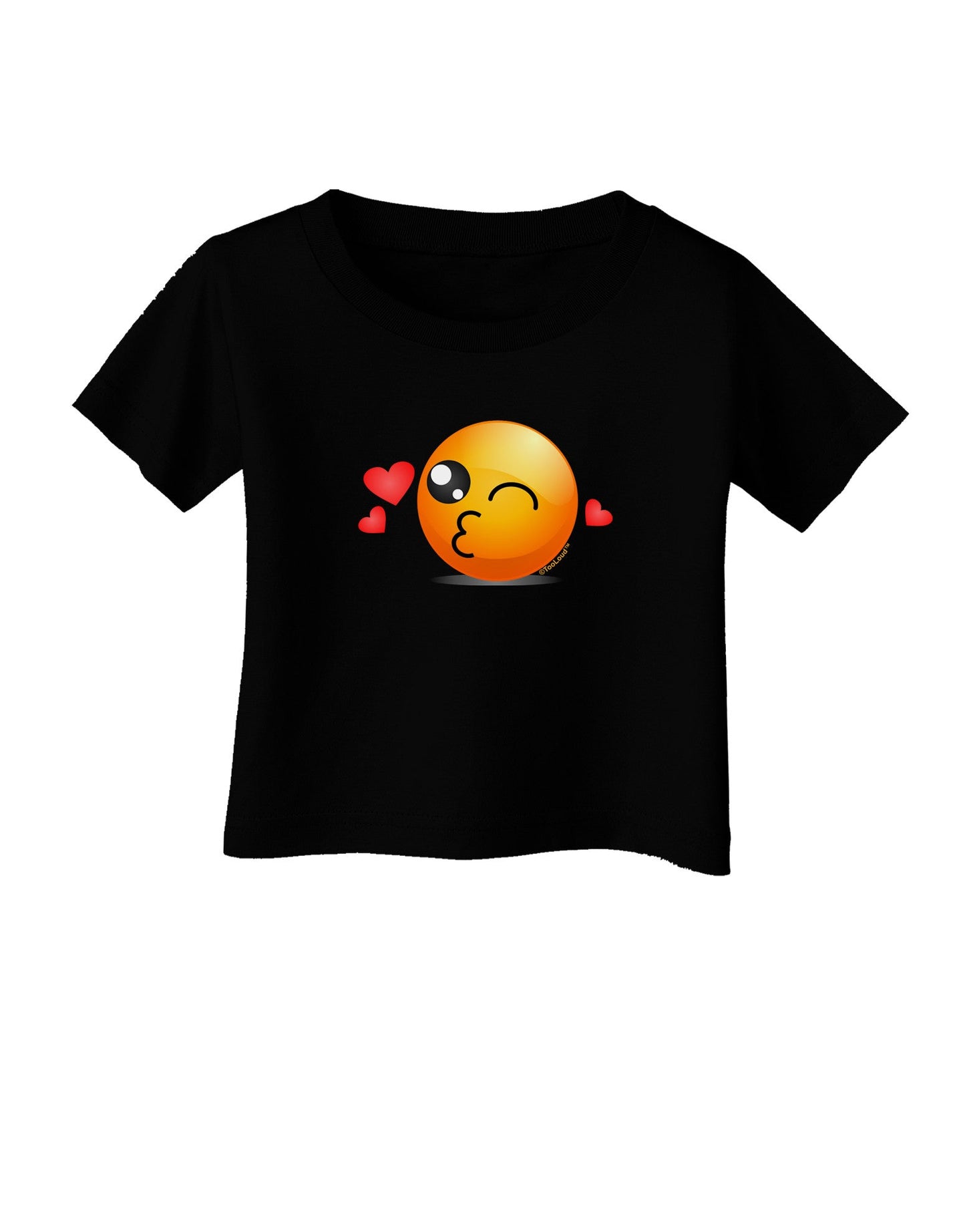 Kissy Face Emoji Infant T-Shirt Dark-Infant T-Shirt-TooLoud-Black-06-Months-Davson Sales