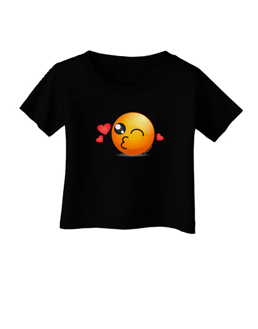 Kissy Face Emoji Infant T-Shirt Dark-Infant T-Shirt-TooLoud-Black-06-Months-Davson Sales