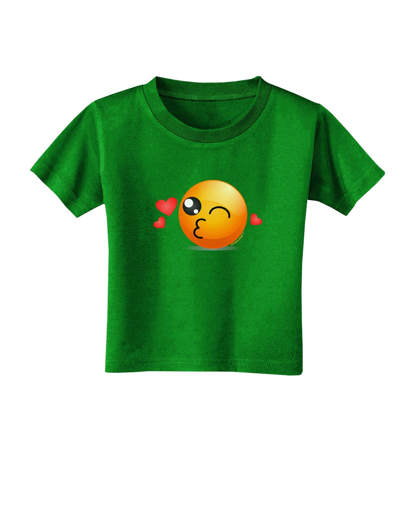 Kissy Face Emoji Toddler T-Shirt Dark-Toddler T-Shirt-TooLoud-Clover-Green-2T-Davson Sales